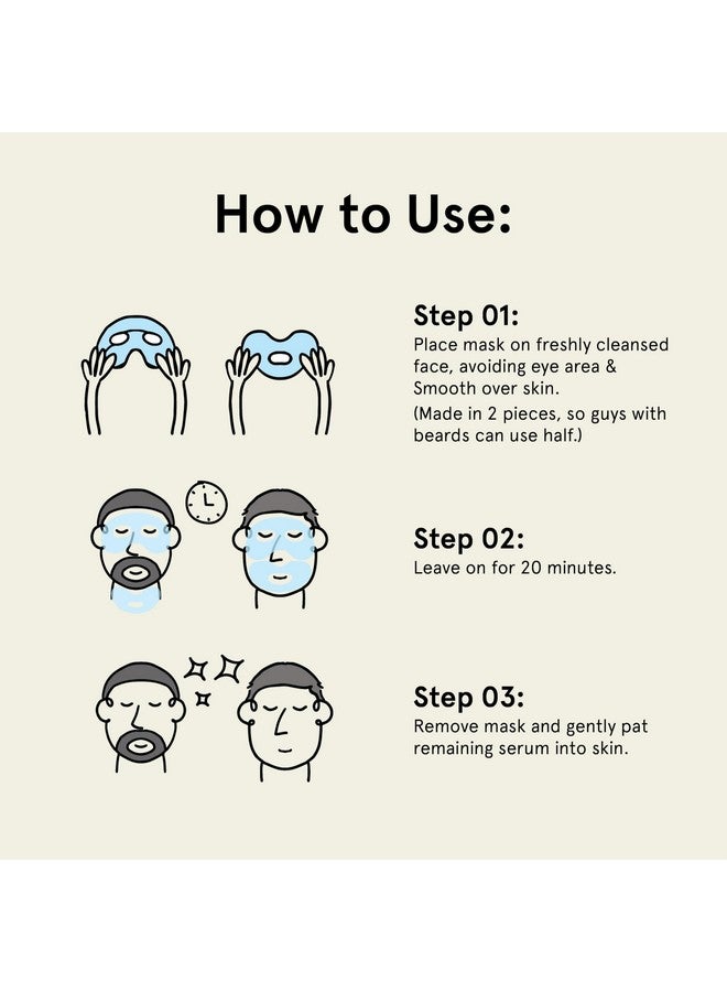 JAXON LANE BRO MASK: Korean Face Mask for Men | 2 Pc. Hydrating Anti Aging Sheet Masks Contains Vitamin C, Vitamin E, Hyaluronic Acid, Hydrolyzed Collagen for Face Care & Acne Treatment (4 Pack) - Image 3