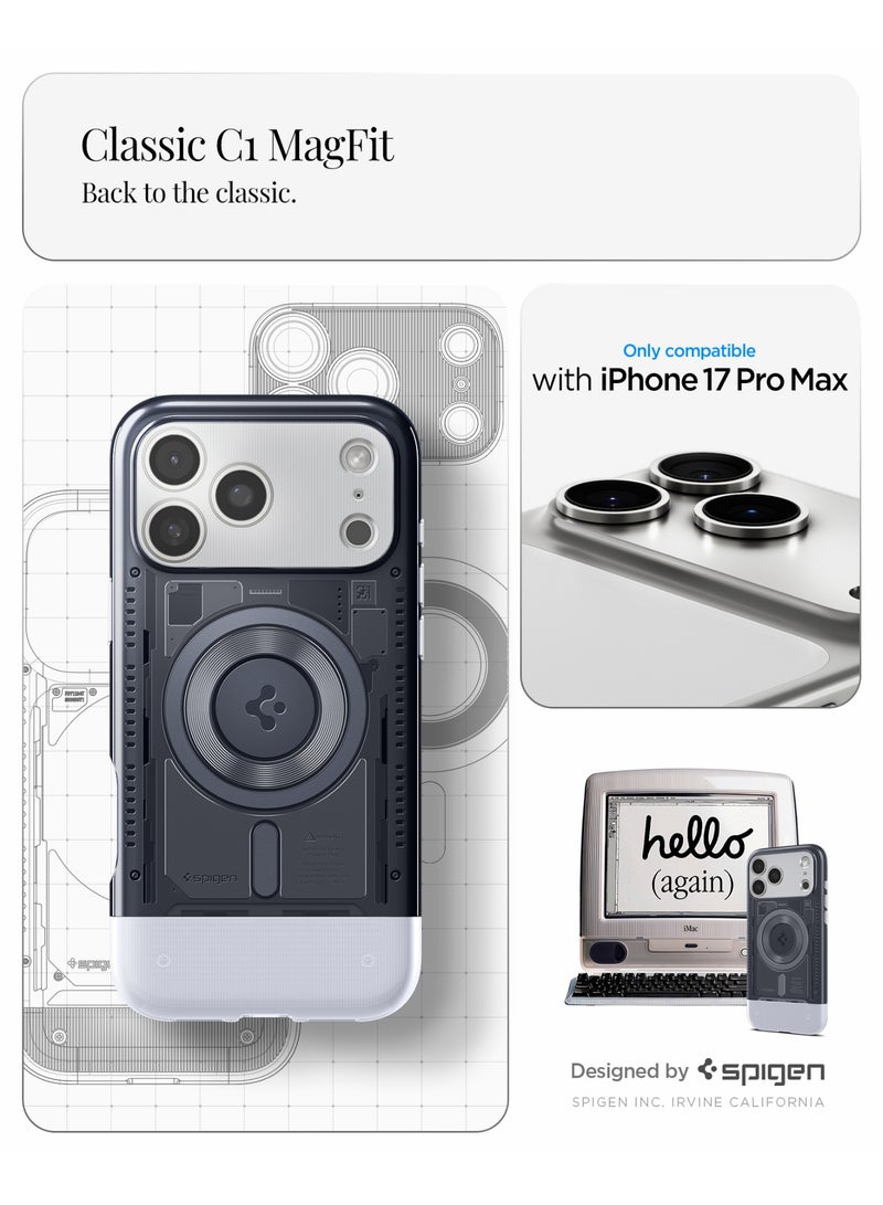 Spigen غطاء كلاسيك C1 MagFit لجهاز iPhone 17 Pro MAX مع تقنية MagSafe وحماية قصوى - رمادي غرافيت - Image 2