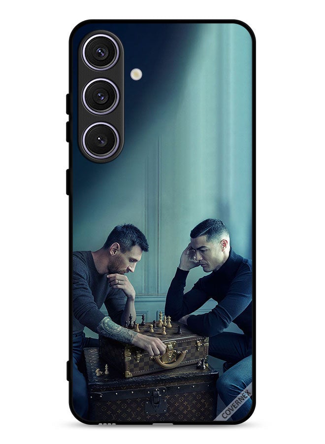 Covernex Samsung Galaxy S25 Protective Case Cover Messi Vs Ronaldo Play Chess - Image 1
