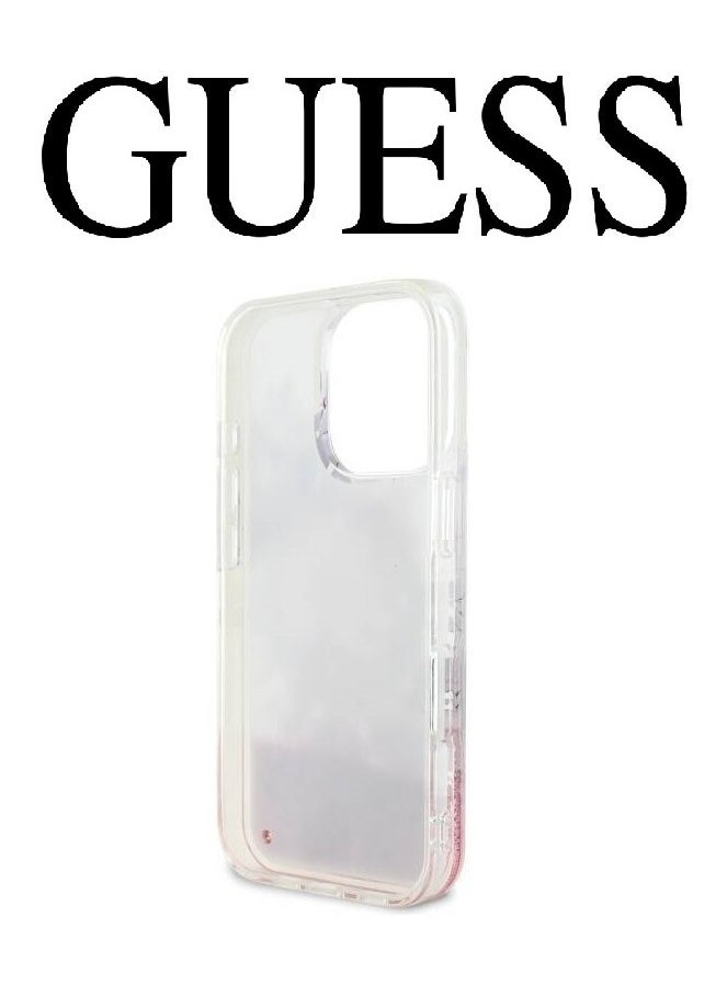 CG MOBILE - iPhone 16 Pro back Case, supports MagSafe wireless charging, transparent with original logo and approved design from the global brand Guess. From CG Mobile. Pink - Image 1