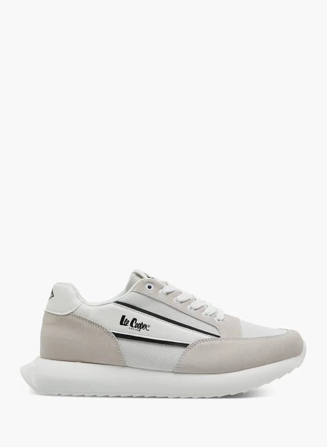 Men's Logo Print Panelled Lace-Up Sneakers