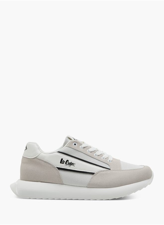 Lee Cooper Men's Logo Print Panelled Lace-Up Sneakers  - Image 3