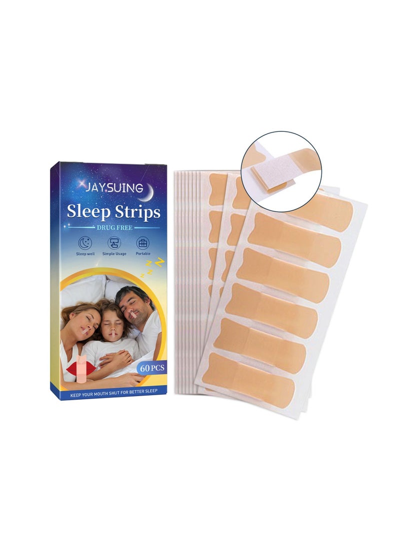 Mouth Tape for Sleeping 60 Count Sleep Strips for Sleep Apnea Advanced Gentle Anti Snoring Devices for Less Mouth Breathing Sleep Tape for Your Mouth Snoring Reduction