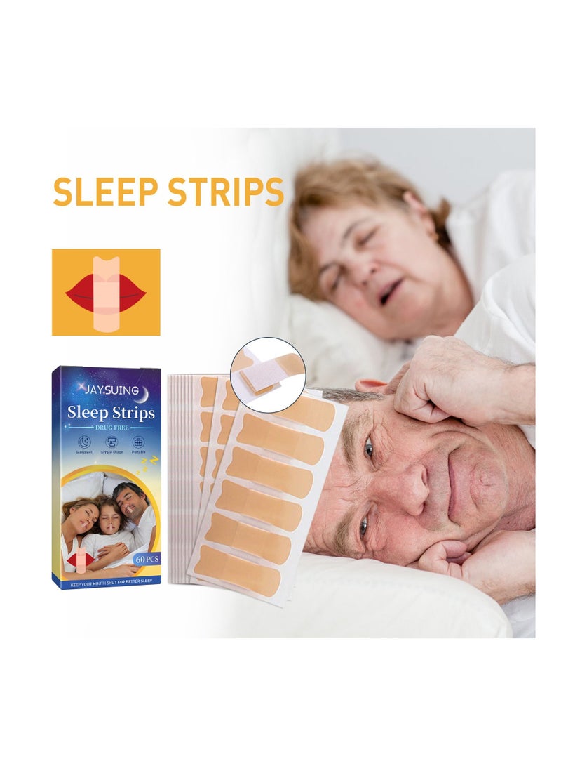 Mouth Tape for Sleeping 60 Count Sleep Strips for Sleep Apnea Advanced Gentle Anti Snoring Devices for Less Mouth Breathing Sleep Tape for Your Mouth Snoring Reduction