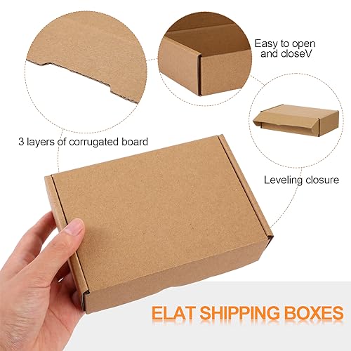 Qilery 100 Pcs Shipping Boxes Cardboard Gift Corrugated Cardboard Brown Boxes Mailer Packaging for Mailing Small Business Present (5.91 x 3.94 x 1.57 Inches) - Image 3