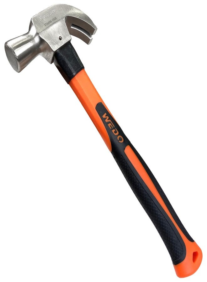 WEDO Claw Hammer with Fiberglass Handle,16oz Stainless Steel Framing Hammer,Length 300mm(12"),Shock Resistant,Corrosion Resistant,Rust Proof, Die-forged - Image 1