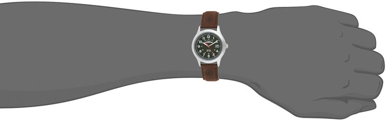 Timex Men's T40051 Expedition Metal Field Brown/Olive Leather Strap Watch - Image 4