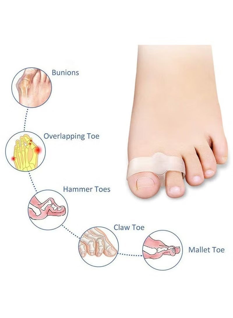 Gecomo 3 Pairs 2 Loops Toe Separators, Bunion Silicone Bunion Correctors, Toe Separators, Big Toe Space Suitable for Bunion and Overlap Toe (White) - Image 2