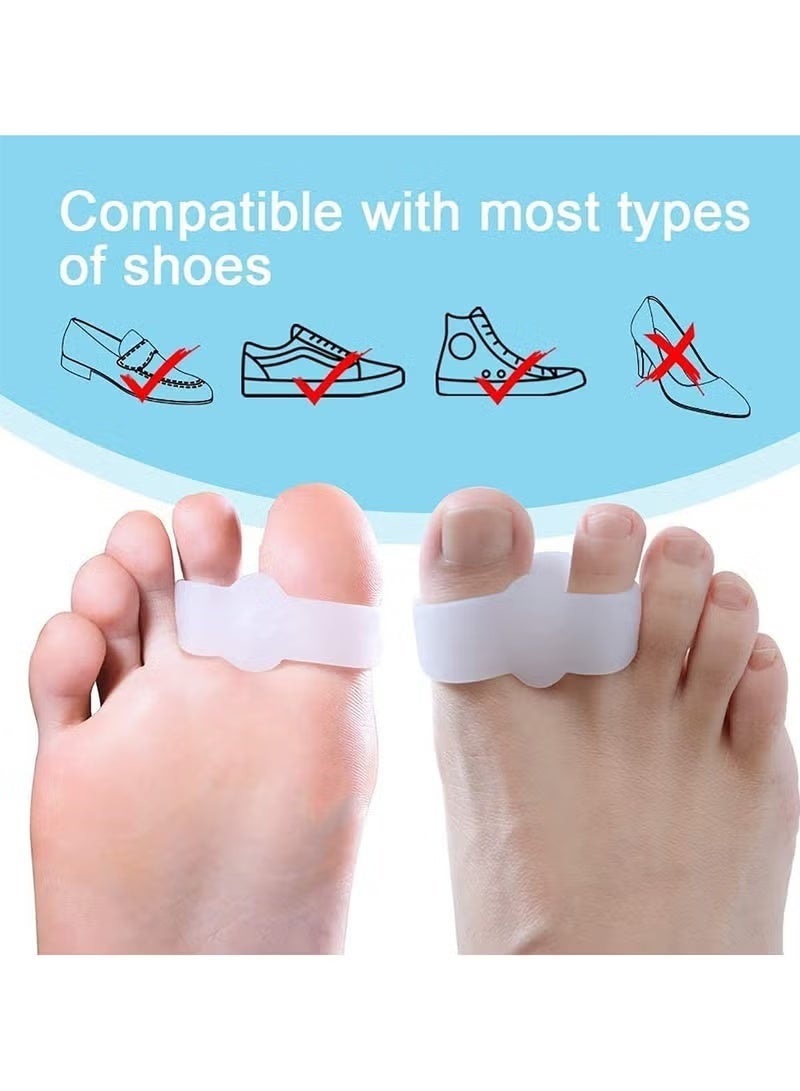 Gecomo 3 Pairs 2 Loops Toe Separators, Bunion Silicone Bunion Correctors, Toe Separators, Big Toe Space Suitable for Bunion and Overlap Toe (White) - Image 3