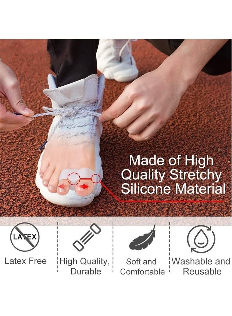 Gecomo 3 Pairs 2 Loops Toe Separators, Bunion Silicone Bunion Correctors, Toe Separators, Big Toe Space Suitable for Bunion and Overlap Toe (White) - Image 5