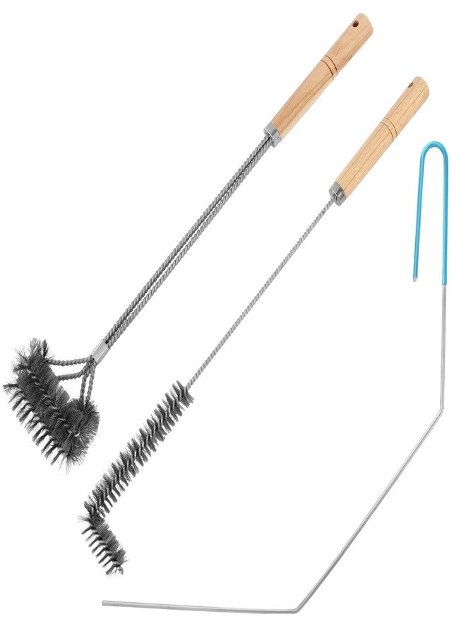 HONUTIGE 3 pcs Stainless Steel Fryer Cleaning Tools, Including L-Shaped Fryer Cleaning Brush Kitchen Fryer Cleanout Rod Long Handle Deep Fryer Basket Cleaning Brush Kitchen Restaurant Accessories - Image 1