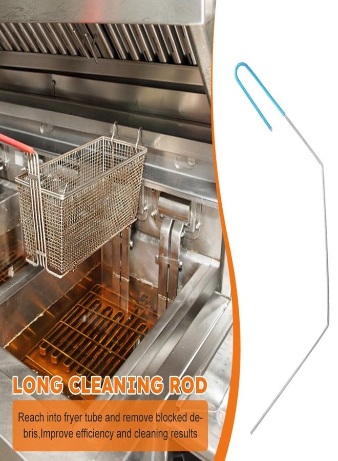 HONUTIGE 3 pcs Stainless Steel Fryer Cleaning Tools, Including L-Shaped Fryer Cleaning Brush Kitchen Fryer Cleanout Rod Long Handle Deep Fryer Basket Cleaning Brush Kitchen Restaurant Accessories - Image 4