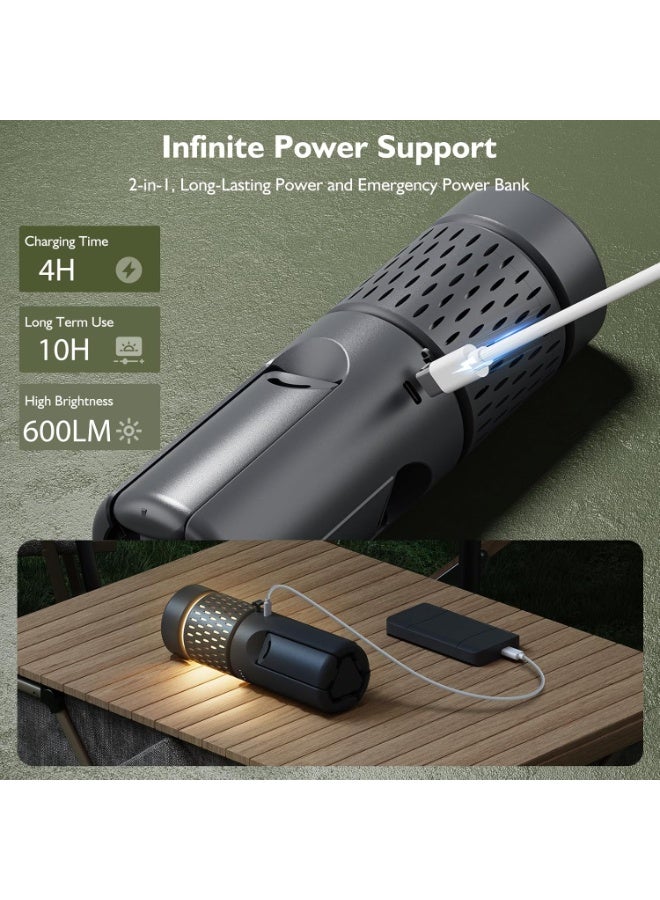 SMARTX Portable Rechargeable Camping Light, Multi-Functional Outdoor Light, Telescoping Light, Telescopic Camping Lantern, Cordless Work Light with Adjustable Stand, Brightness Adjustment, Rechargeable Camping Lantern, Outdoor Tent Light,Hiking,Emergency,Fishing,Camping Essentials,IP54 Waterproof - Image 2