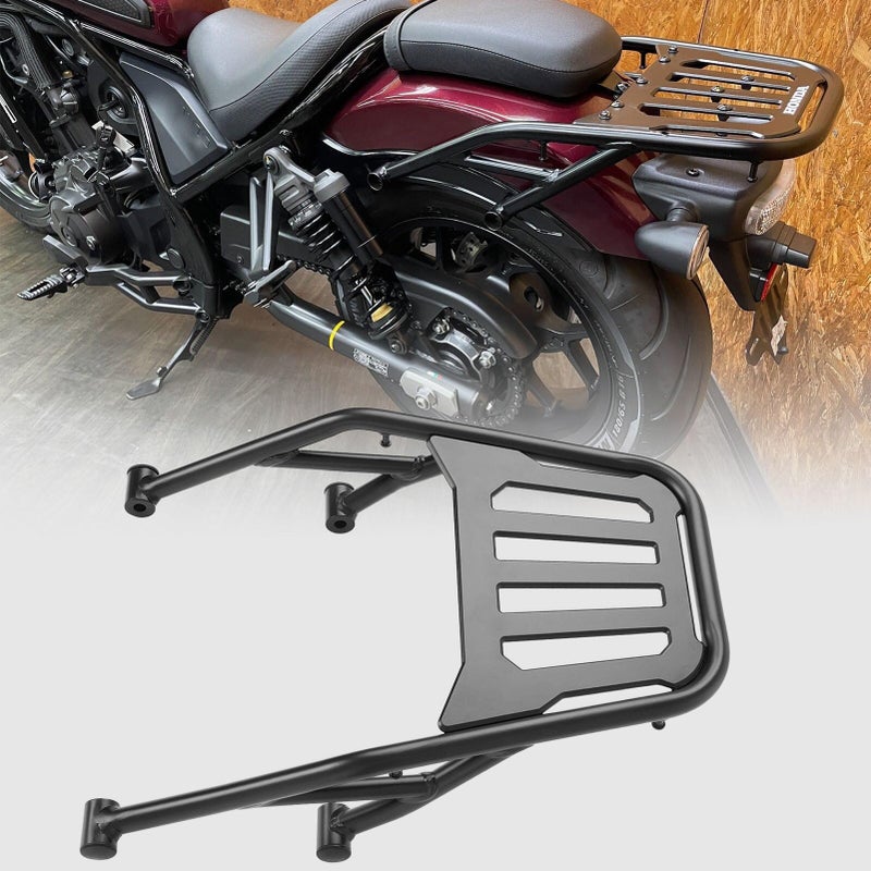WOOGA Motorcycle Rear Carrier Support Shelf Luggage Rack Passenger Carrier Grab Bar for Honda Rebel CMX 1100 REBEL1100 Accessories 2021 2022 2023 2024 2025