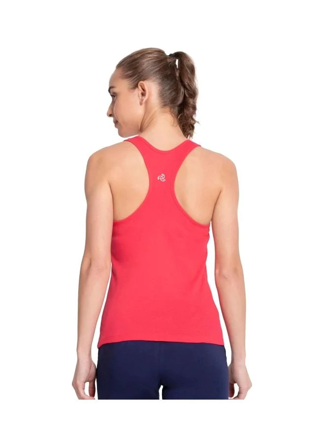 JOCKEY 1467 Women Super Combed Cotton Rib Fabric Slim Fit Solid Racerback Styled Tank Top