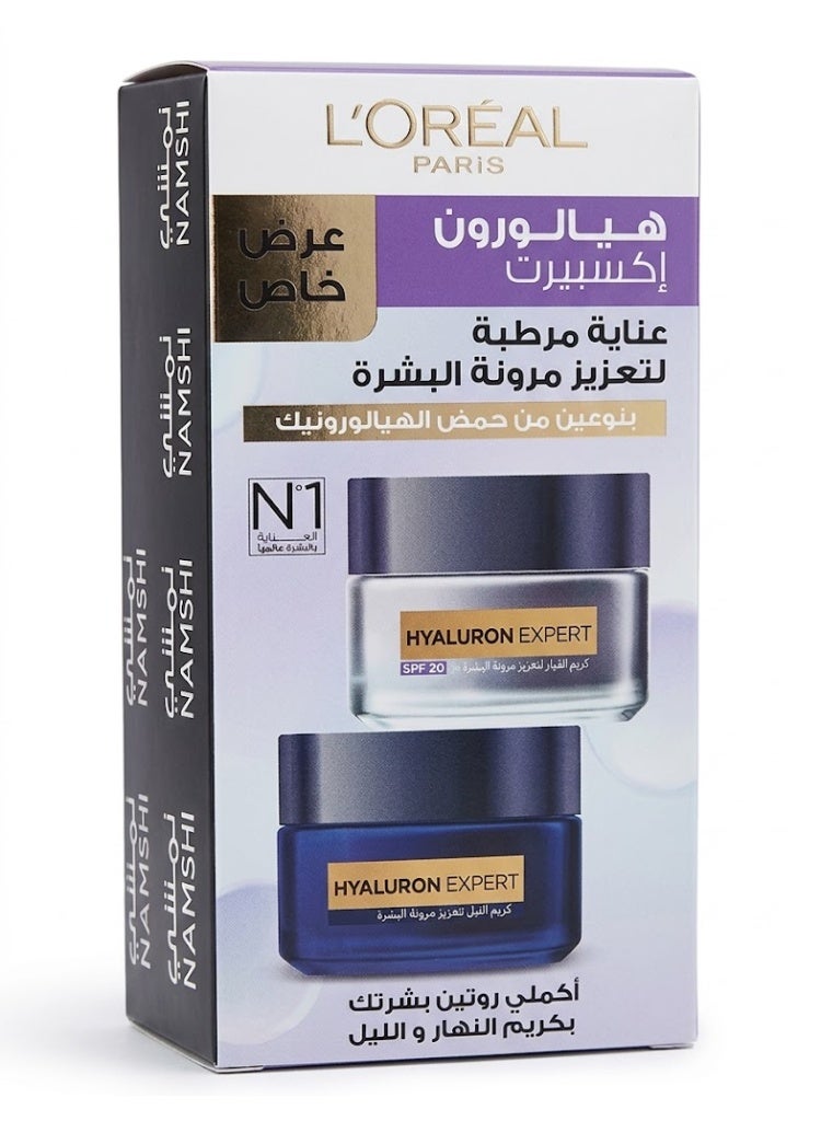 L'OREAL PARIS Hyaluron Expert Day Replumping & Moisturizing Care Day Cream+Night Cream, 100 ml - Image 1