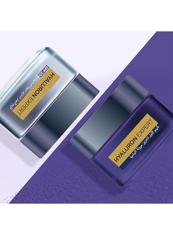 L'OREAL PARIS Hyaluron Expert Day Replumping & Moisturizing Care Day Cream+Night Cream, 100 ml - Image 2