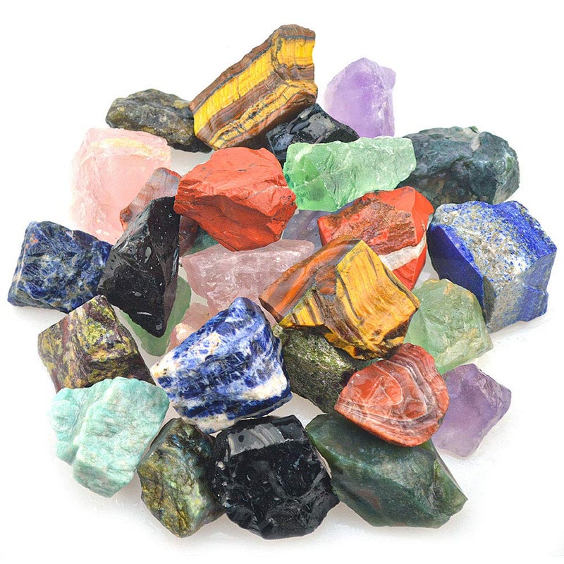 FORBY 3 lbs Bulk Rough Madagascar Stones Mix Large 1 Natural Raw Stones Crystal for Tumbling Cabbing Fountain Rocks DecorationPolishing Wire Wrapping Wicca Reiki Crystal Healing