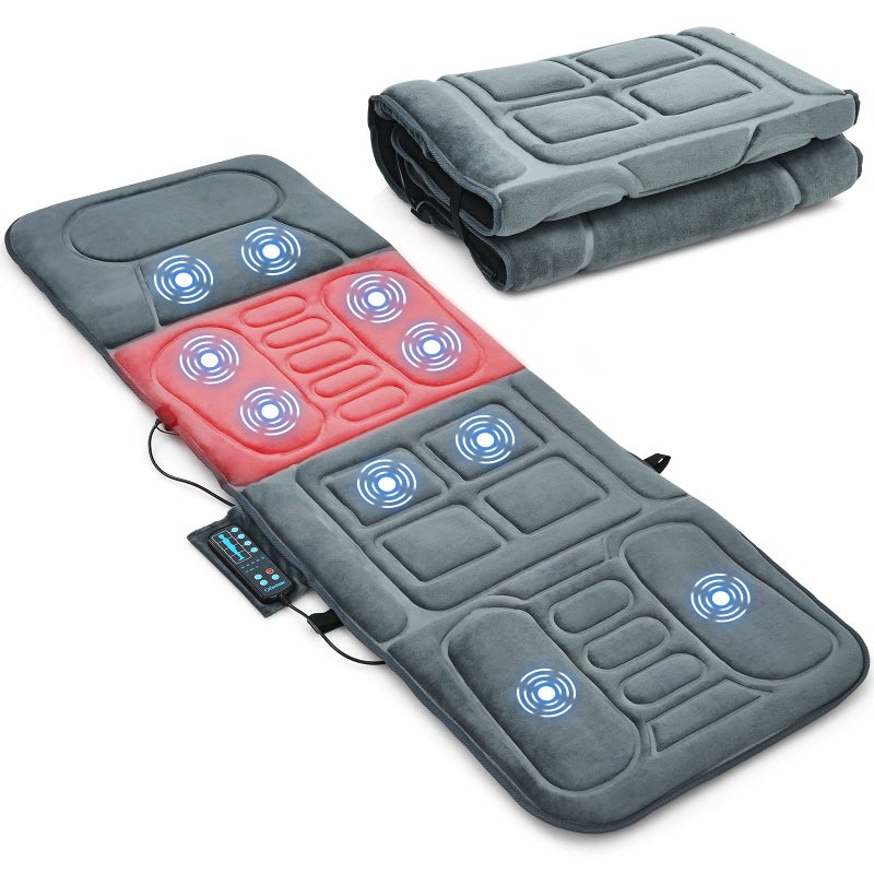 ERGOMASTER Massage Mat with 10 Vibrating Motors Heating Pad Full Body Massager Pad Cushion for Relieving Neck, Back, Waist, Legs (Massager mat-fi01) - Image 1