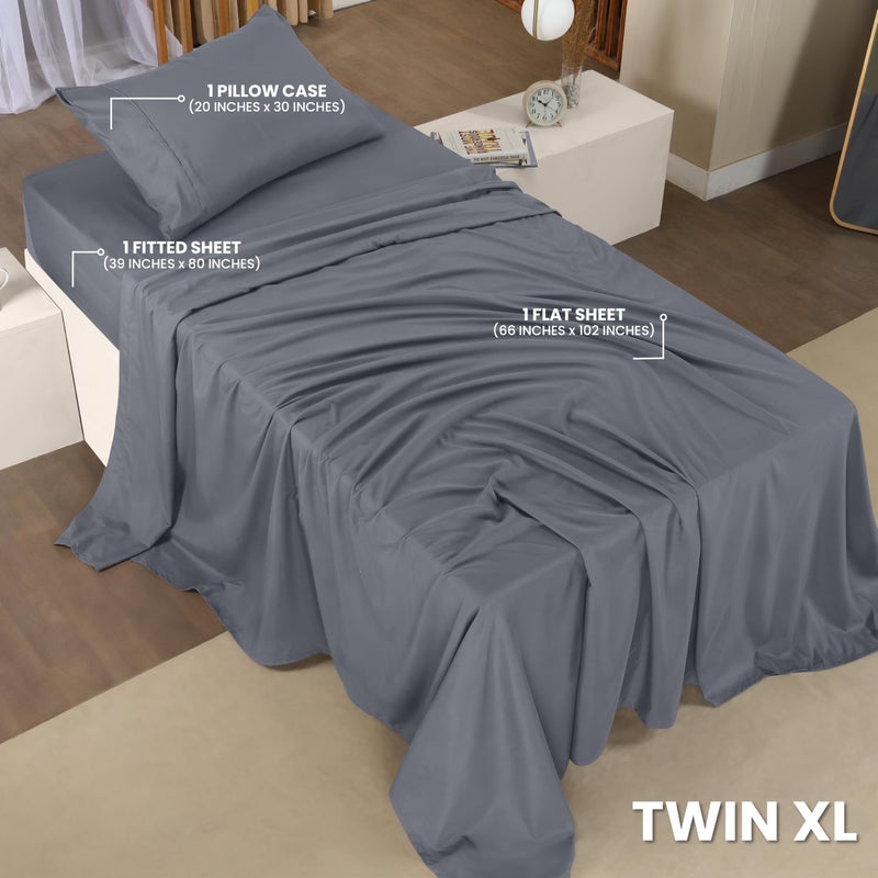 Utopia Bedding Twin XL Sheets - 3 Piece Bedding - Brushed Microfiber - Shrinkage and Fade Resistant - Easy Care (Twin Extra Long Grey) - Image 2