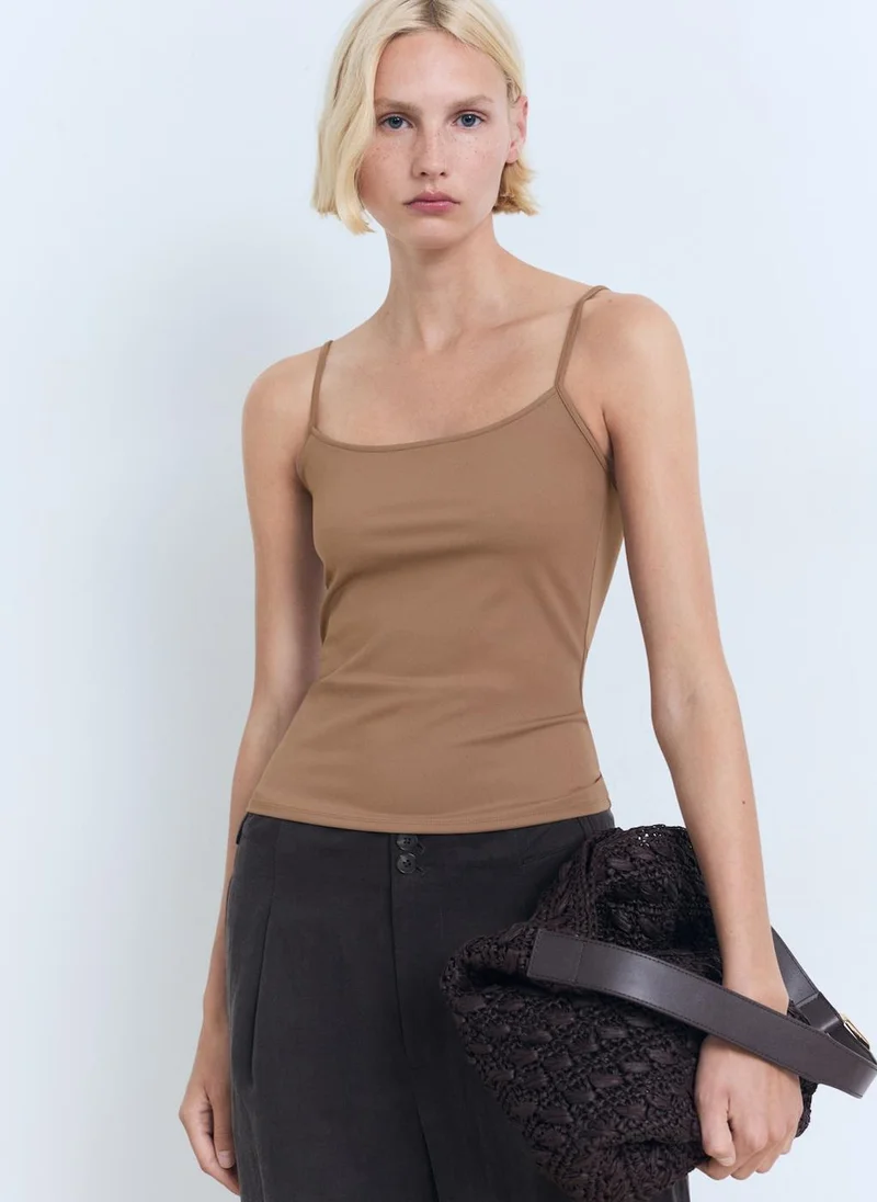 MANGO Spaghetti strap top