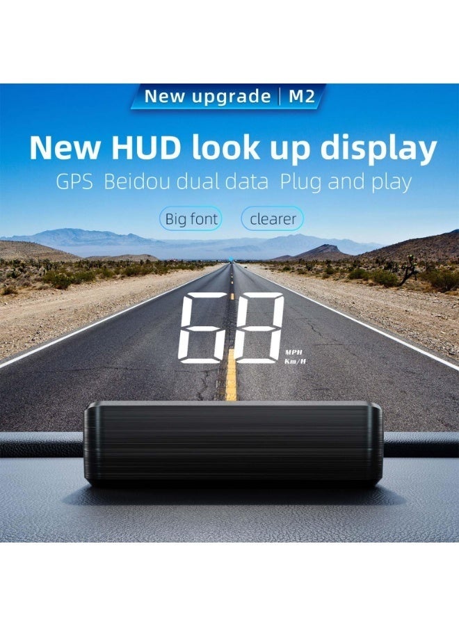 مركبة هود عالمية مع عرض الزجاج الأمامي ومقياس سرعة GPS  عرض سرعة MPH / KM الرقمي في الضوء الأبيض  بيانات القيادة في الوقت الحقيقي لجميع المركبات (SUV ، شاحنة ، سيارة سيدان) - Image 2