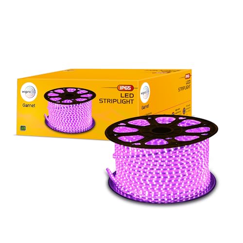 Wipro Garnet 50 Meters Led Strip Light| 144 LEDs/Mtr | Pink | Ip65-Waterproof | Flexible Rope Light for Outdoor & Indoor Decoration Strip for Balcony, False Ceiling|Pack of 1 - Image 1