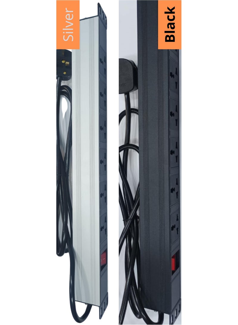 1U 19" 6-Outlet PDU | Universal Outlets | 220-250V AC | 13A Rated | CE & RoHS Certified - Image 2