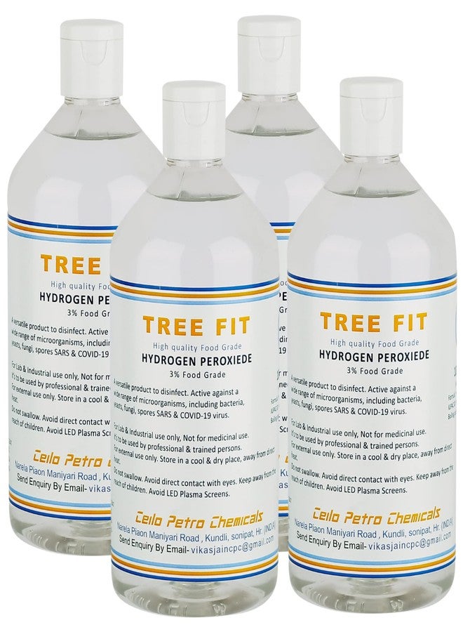 Tree Fit Hydrogen Peroxide 3% w/w FOOD GRADE For Plants And Multi Use Disinfactant | (250 ML X 4 = 1000 ML) - Image 1