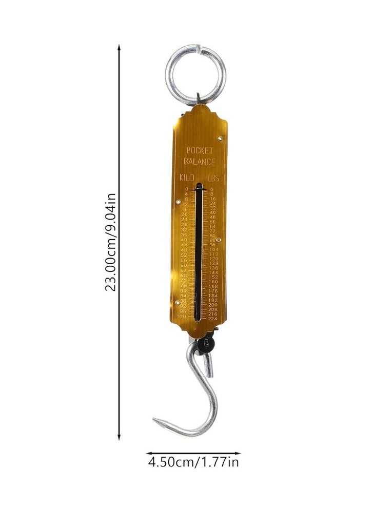 DEFAONS DEFAONS Pocket Balance Spring Scale 100Kg 224LBS Portable Hanging Hook Scale Mechanical Weight Measuring Tool for Travel Fishing Farming and Kitchen Use - 6 pcs  - Image 3