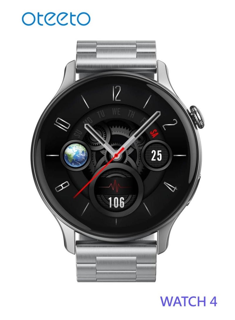 oteeto  Watch4 Classic Smart Watch, Rotating Bezel, Health Monitoring, Fitness Tracker, Bluetooth, 42mm, Black (UK Version) - Image 1