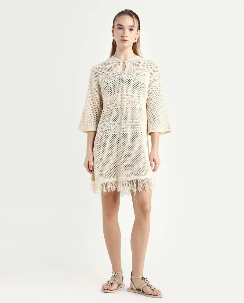 Rareism Women's Resort Knee-Length Flat Knit Dress