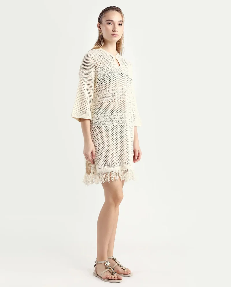 Rareism Women's Resort Knee-Length Flat Knit Dress