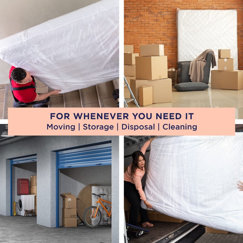 Ultrablock Mattress Bags for Moving or Storage â€“ 6 Mil Plastic Cover, Tear and Puncture Resistant, Non-Slip Grip, Extra Thick Twin Size Bag - Image 5