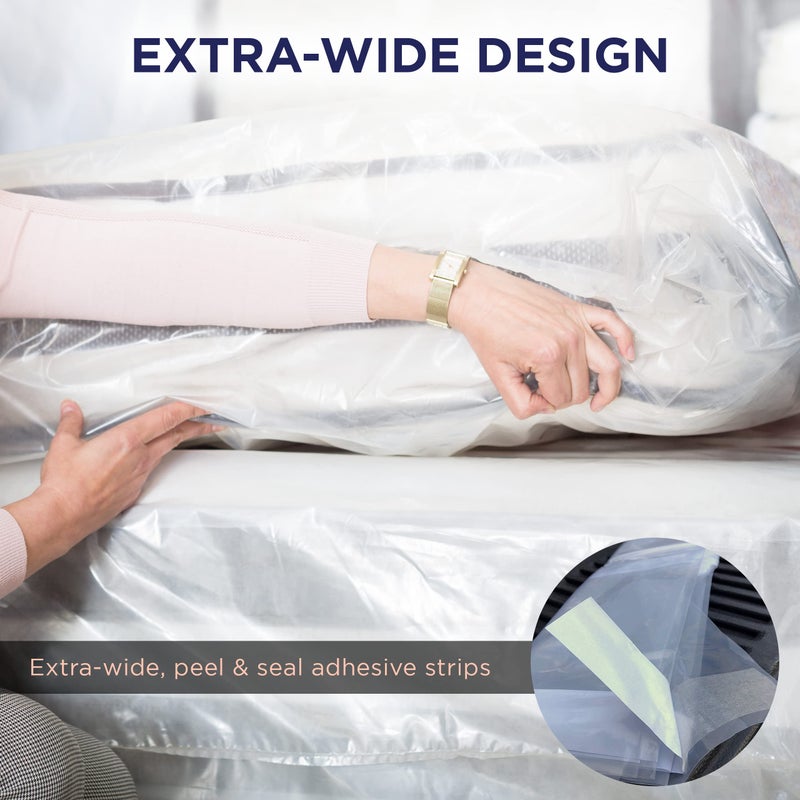 Ultrablock Mattress Bags for Moving or Storage â€“ 6 Mil Plastic Cover, Tear and Puncture Resistant, Non-Slip Grip, Extra Thick Twin Size Bag - Image 3