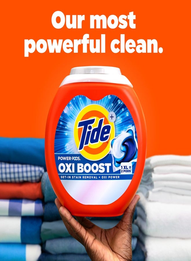 Tide Oxi Boost Power PODS Laundry Detergent Pods, 45 Count, HE Compatible, Stain Remover Plus Oxi Power, Removes Tough Set-In Stains - Image 2