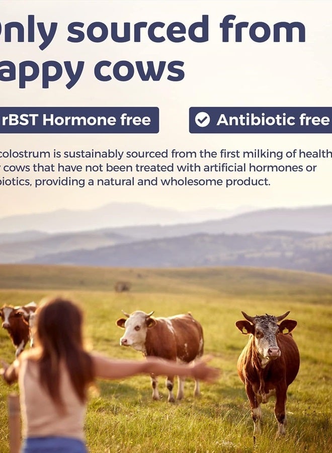 Healths Harmony Colostrum 1,000mg (Non-GMO) 30% IgG Immunoglobulins - Immune System Support, Gut Health & Respiratory Health Supplement - Low Heat Processed Bovine Colostrum - 60 Capsules - No Powder or Pills - Image 5