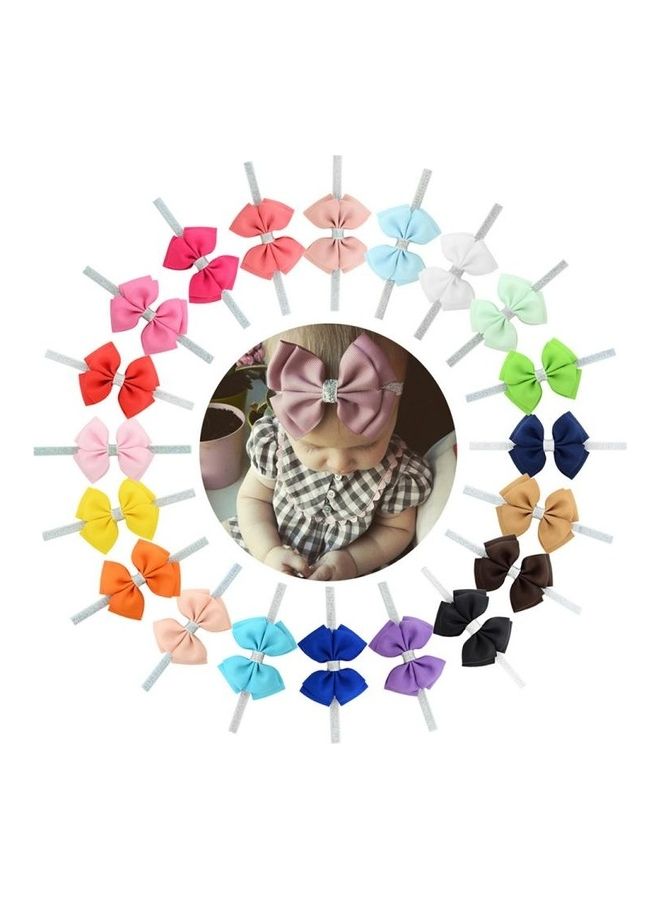 NIBEMINENT 2-Piece Baby Hair Bow Fower Headband Multicolour - Image 5