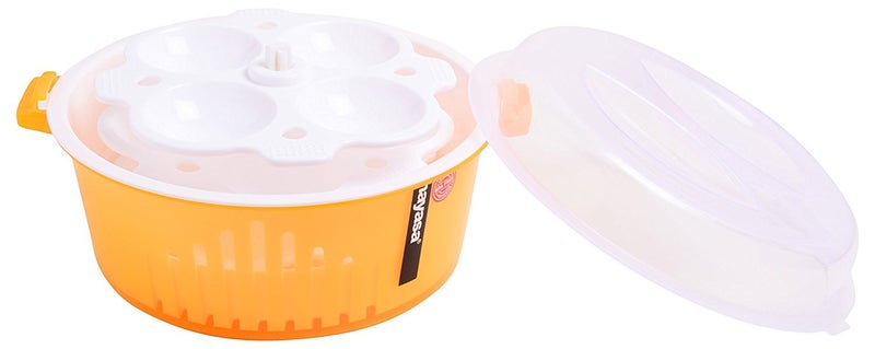 Nayasa Spincart - Microwave Idli Maker, 2 L, 4 In 1 (Orange) - Image 2