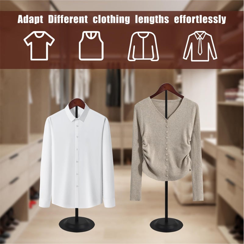 Eunika 2 Pack Adjustable T Shirt Display Flexible Shoulder Stand, 16-31 Inch Portable Metal Shirt Rack Display Stand Garment Coat Holder for Clothing Garment Coat Retail Vendor, Cloakroom - Image 4