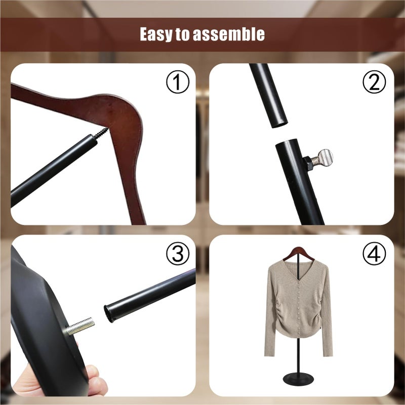 Eunika 2 Pack Adjustable T Shirt Display Flexible Shoulder Stand, 16-31 Inch Portable Metal Shirt Rack Display Stand Garment Coat Holder for Clothing Garment Coat Retail Vendor, Cloakroom - Image 3