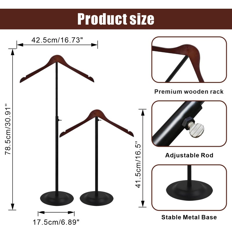 Eunika 2 Pack Adjustable T Shirt Display Flexible Shoulder Stand, 16-31 Inch Portable Metal Shirt Rack Display Stand Garment Coat Holder for Clothing Garment Coat Retail Vendor, Cloakroom - Image 2