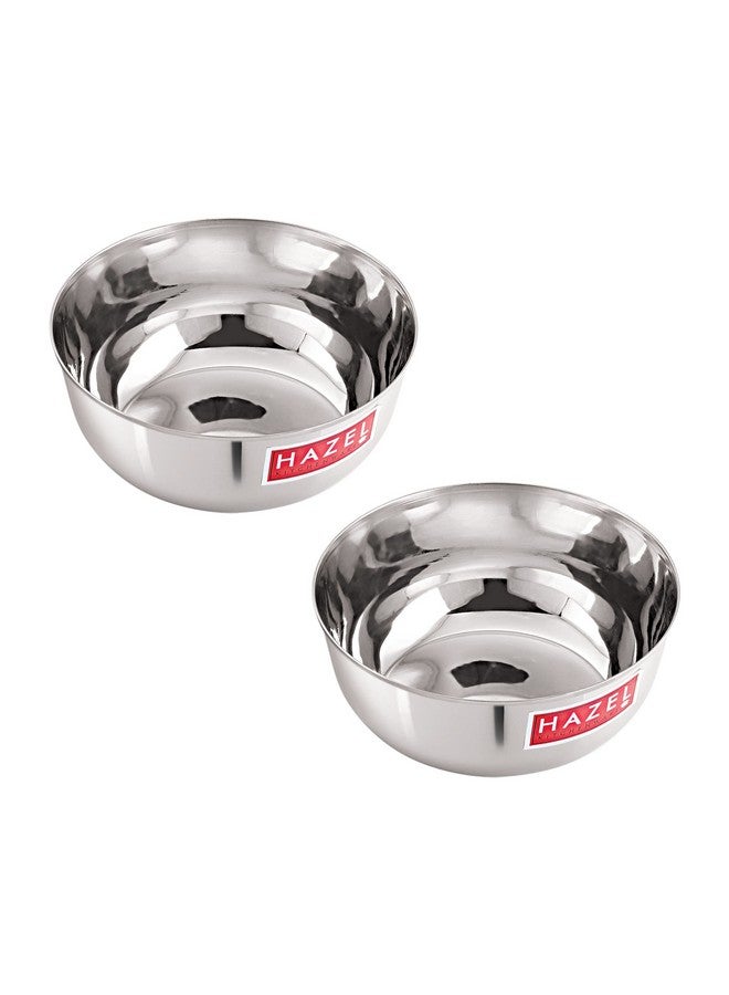 Hazel طقم وعاء تقديم من الفولاذ المقاوم للصدأ HAZEL | 600 مل لكل وعاء خلط لعجينة الكعك | طقم وعاء تقديم للعشاء والغداء | كاتوري فولاذي، مجموعة من 2 - Image 1