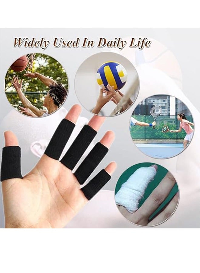 Finger Cots Protector, Set Of 10 Sports Finger Cots Elastic Thumb Support Support For Basketball Golf Premium Finger Cots For Arthritis Perfect Pain Relief (Set of 10 Black) - Image 5