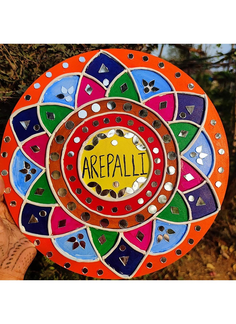 Kd Retail Kd Retail Round Shape MDF Pine Wood 25mm Thick 12 inch MDF Board for Art and Craft Unfinished Round Wood Slices for Resin Mandala Art Pyrography Painting 8  - Image 3