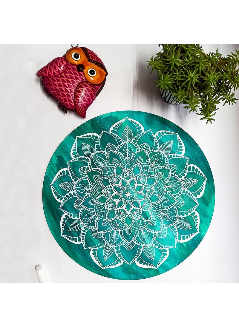 Kd Retail Kd Retail Round Shape MDF Pine Wood 25mm Thick 12 inch MDF Board for Art and Craft Unfinished Round Wood Slices for Resin Mandala Art Pyrography Painting 8  - Image 2