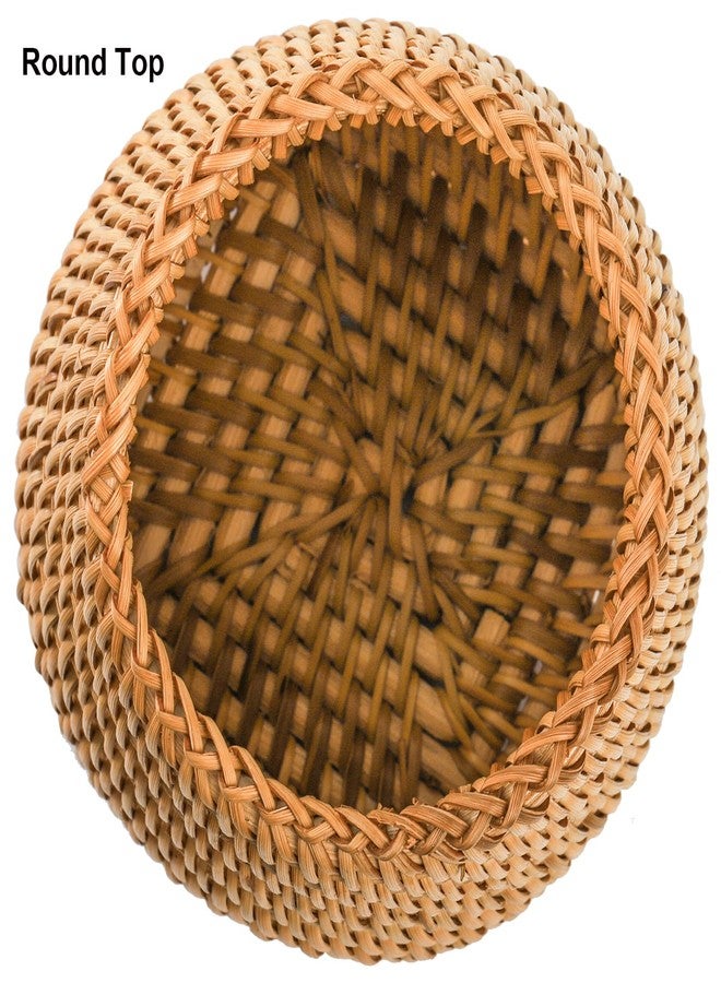 Hacaroa Set of 2 Rattan Pencil Holder for Desk, Handmade Wicker Pen Cup Cute Boho Desk Organizer, Woven Makeup Brush Holder Utensil Container for Home, Office Table Decor - Image 4