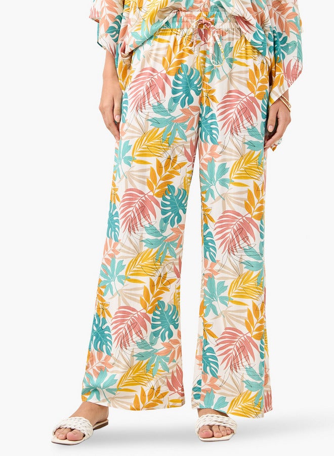 سبلاش فيڤ طقم بلوزة وبنطلون بطبعة شاملة بياقة على شكل - Image 3