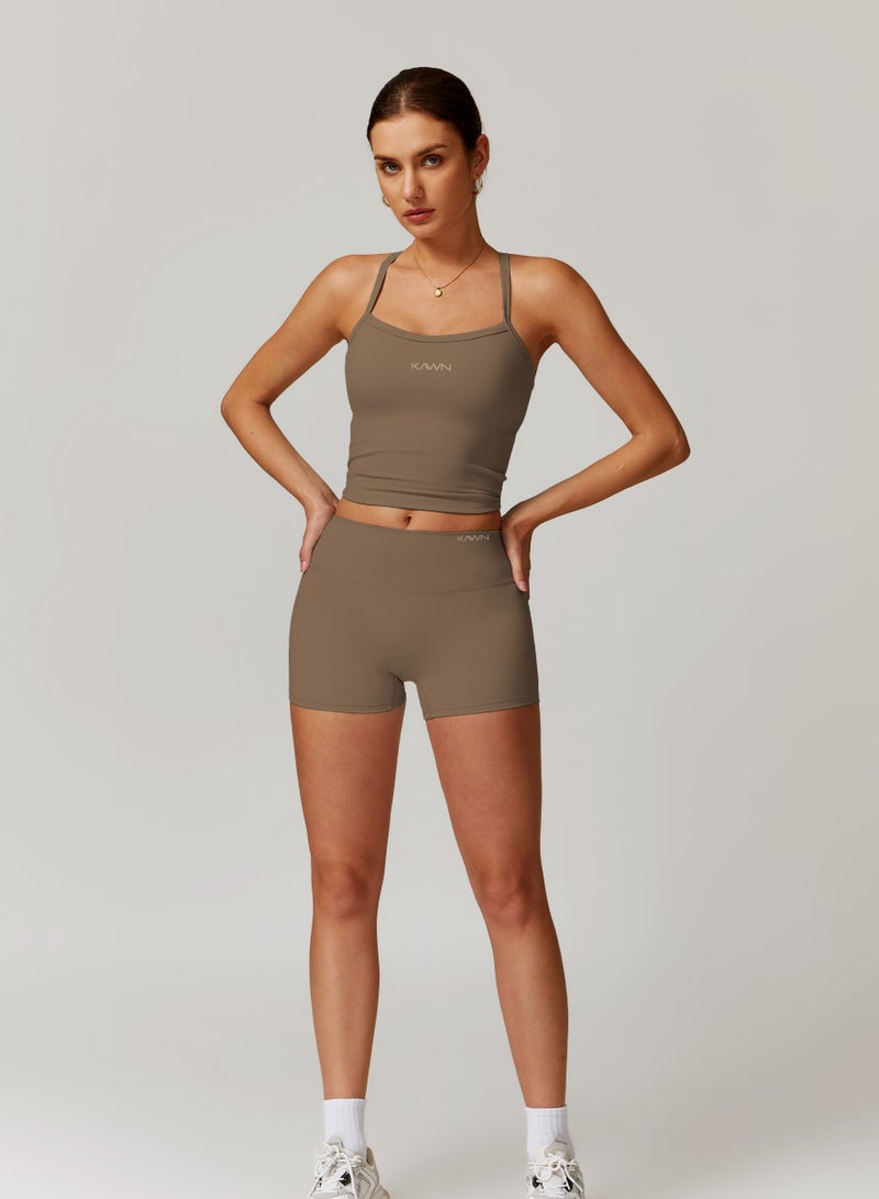 KAWN.YOGA Womens Mid Waist Contour Workout Sport Yoga Shorts - Image 4