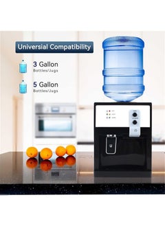 Denzoz Water Cooler Dispenser Desktop Electric Hot and Cold Water Dispenser 3 Temperature Settings Boiling Water Water Dispenser for 1 to 5 Gallon Bottles Gold 550W  - Image 2